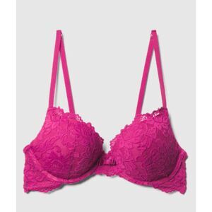 Fredericks of Hollywood Jessica Lace Push Up Bra, Magenta Pink